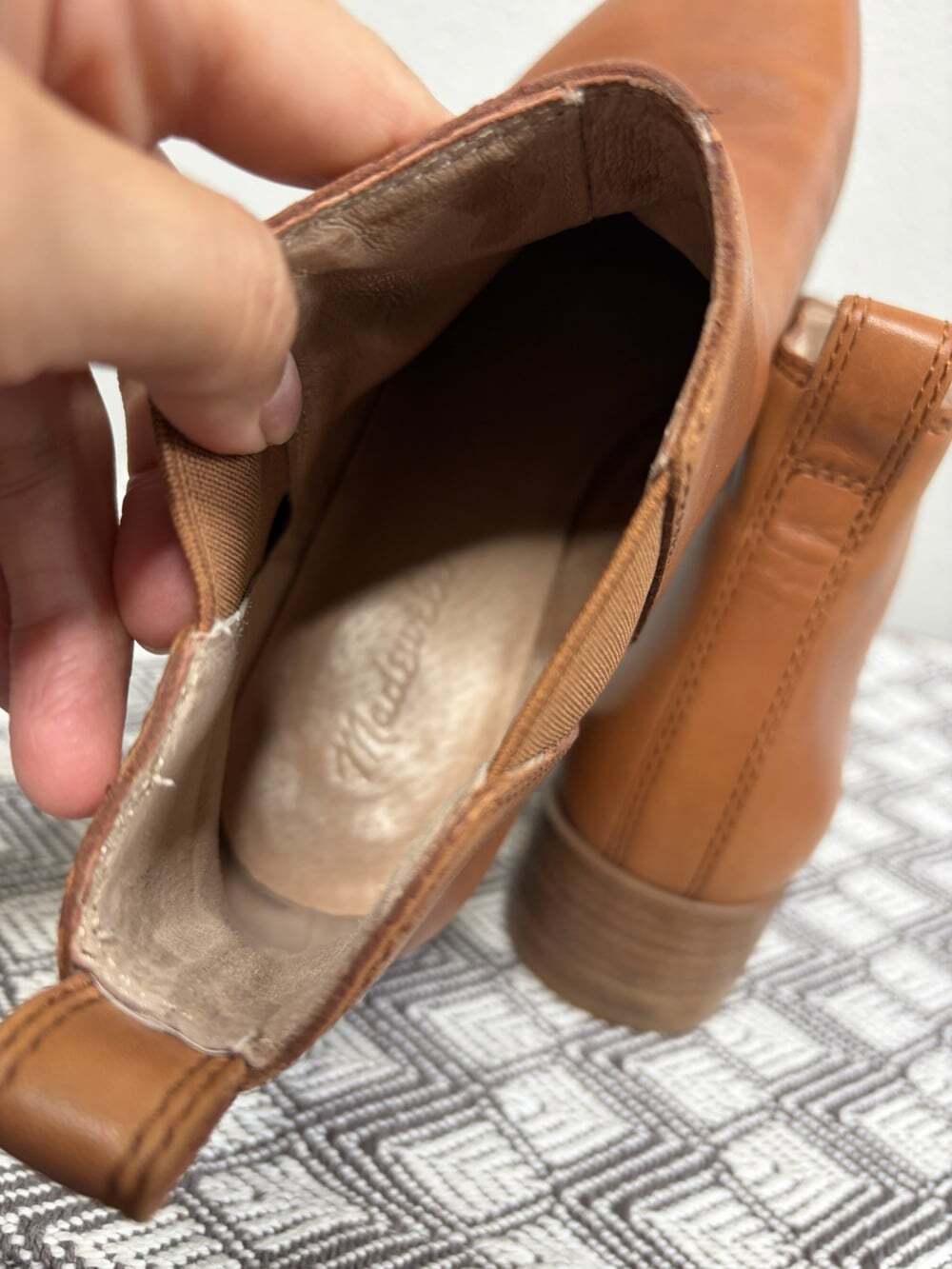 Madewell Women's Pull-On Ankle Boots Flat Chelsea Size 8 English Saddle Brown - Picture 4 of 5